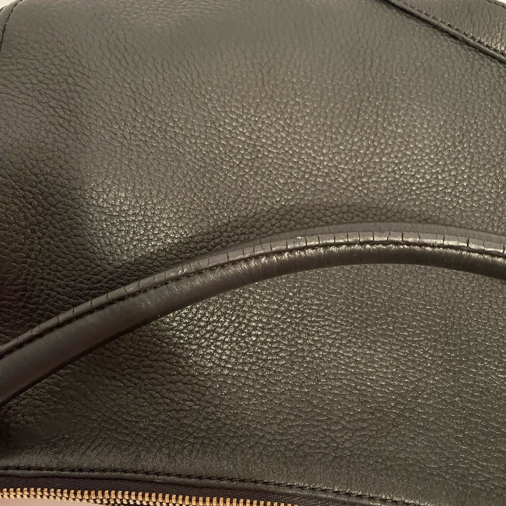 J Crew Black Pebbled Leather Biennial Shoulder Crossbody Classic Hobo Bag - Picture 13 of 15